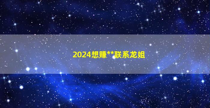 2024想赚**联系龙姐